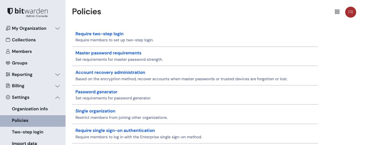 Set policies