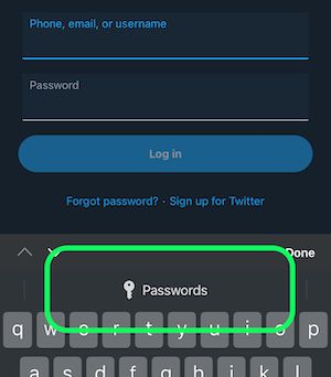 Toca Contraseñas en iOS